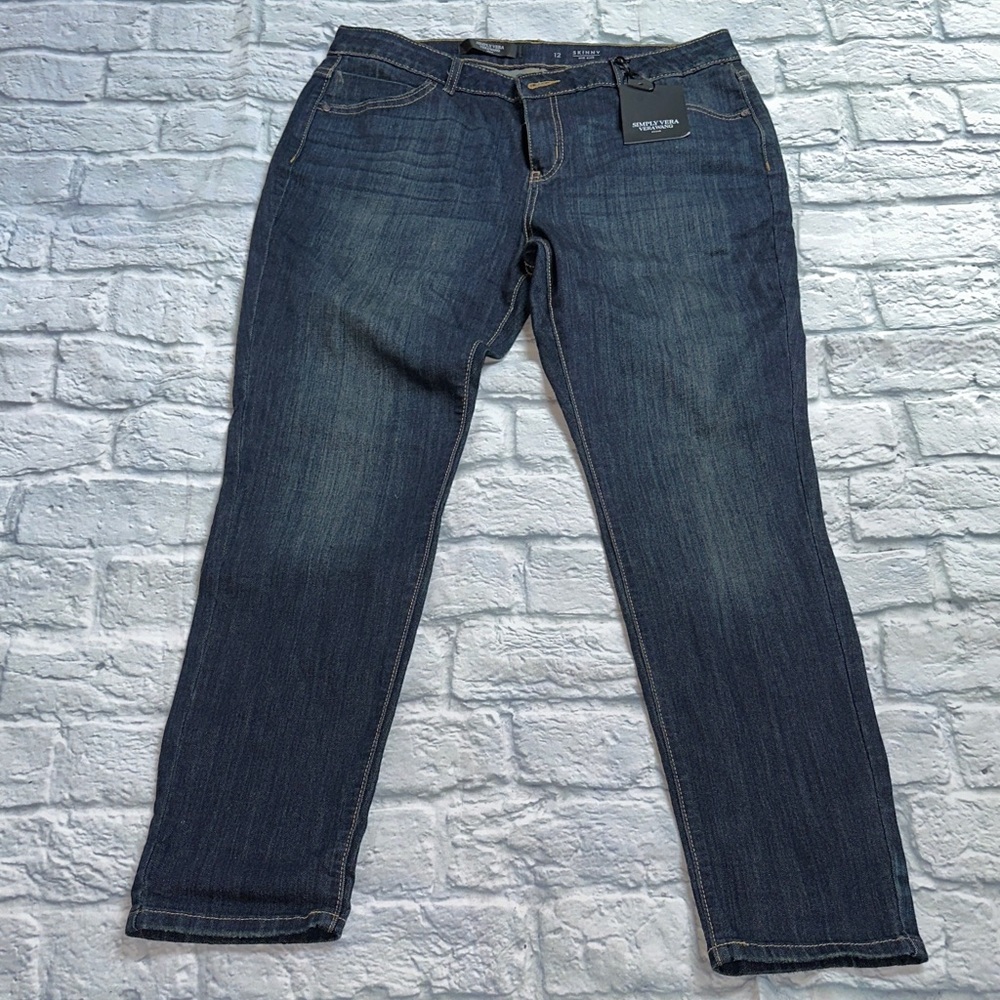 Simply Vera Vera Wang Dark Blue Straight Leg Jeans